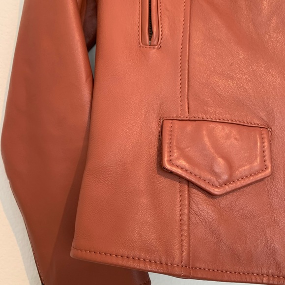 REISS 1971 Becky Lamb Multi-Zip Biker Jacket - Picture 8 of 8